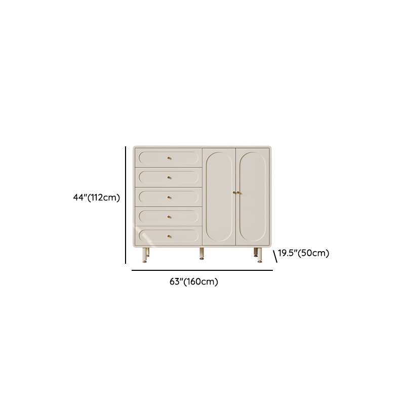 Chalk Casual Particle Board Wood Console Dresser with 5/4 Drawers, Hutch, 3 Interior Shelves, Horizontal - image 20