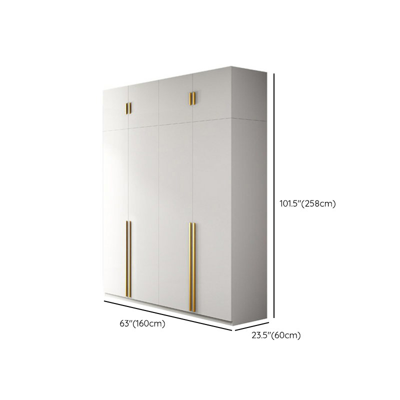 Simple Lumber White Wardrobe Armoire with Interior Shelves & Clothing Rack & Soft Close Drawer & Soft Close Door - image 23