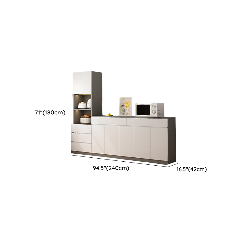 Simple Sideboard with Multiple Drawers, Closet Cabinet, Standard and Narrow Sizes, 1 or 2 Shelves, Wood Countertop, 2 to 5 Doors - image 30