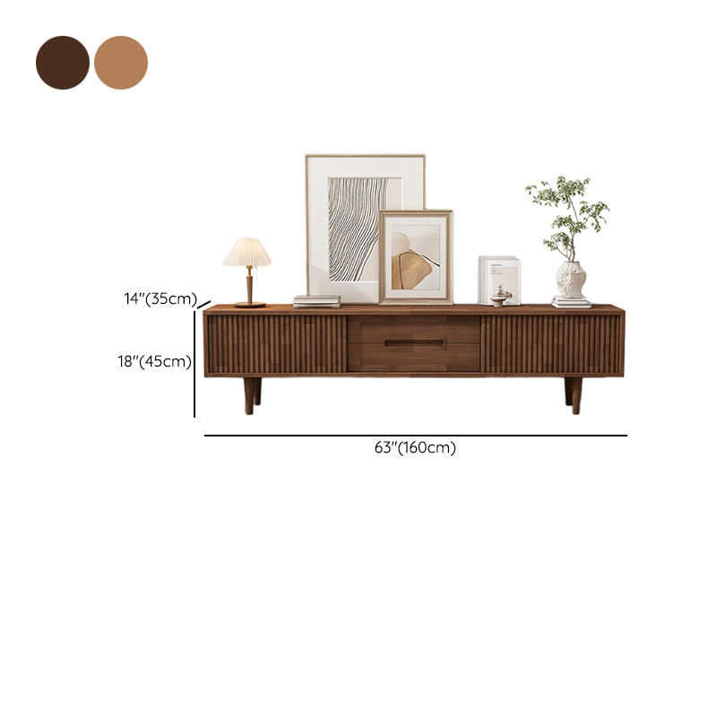 Simplistic Oak Wood TV Stand with 2 Drawers and 2 Cabinets - image 17