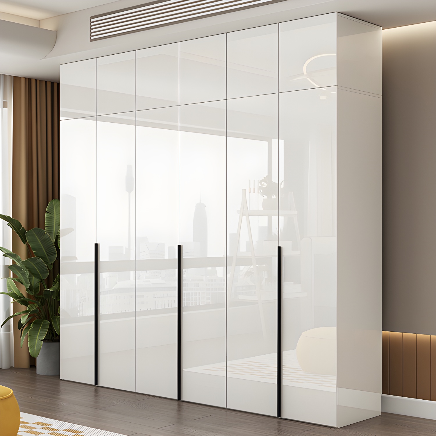 Hinged Wardrobe Armoire with Shelves White Wardrobe Closet for Home - image 4