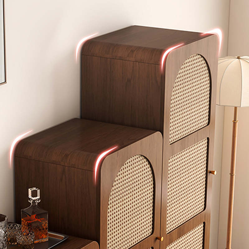 Simple Rectangular Accent Cabinet with Storage, Engineered Wood Countertop, Pull Knobs, Auburn Top, and Soft Close Drawer - image 8