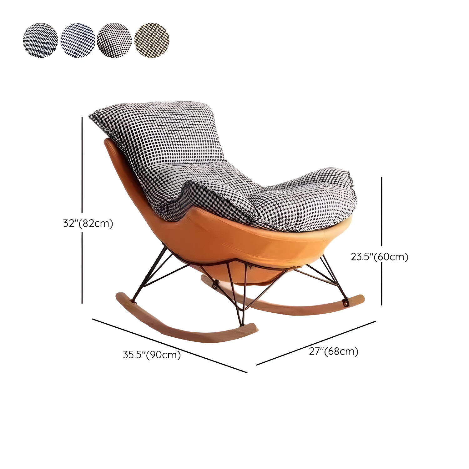 Contemporary Indoor Rocking Chair with Sled Legs and Spindle Back - image 29