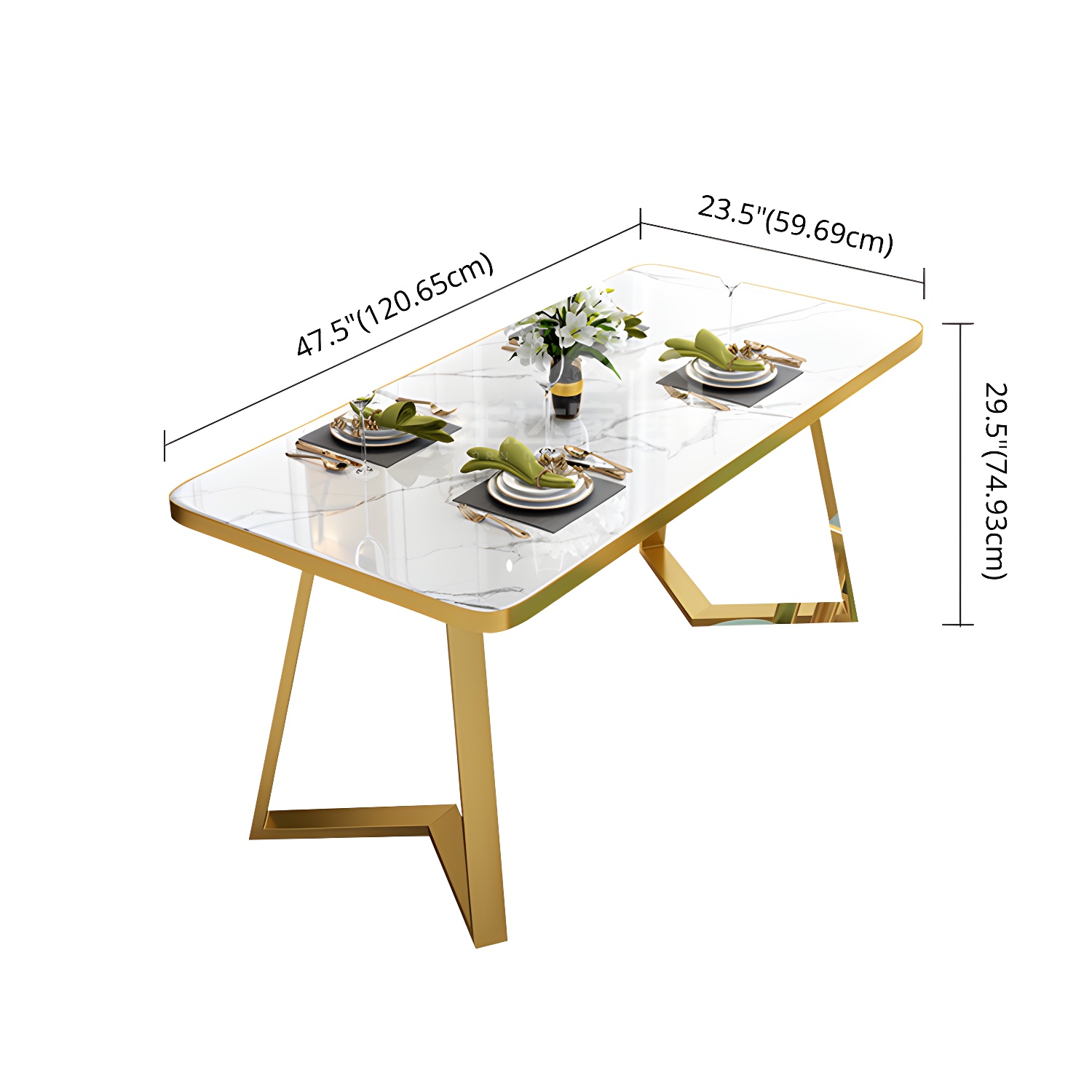 Nordic Traditional Height Sintered Stone Dining Table Rectangle Dining Room Set For Home - image 17