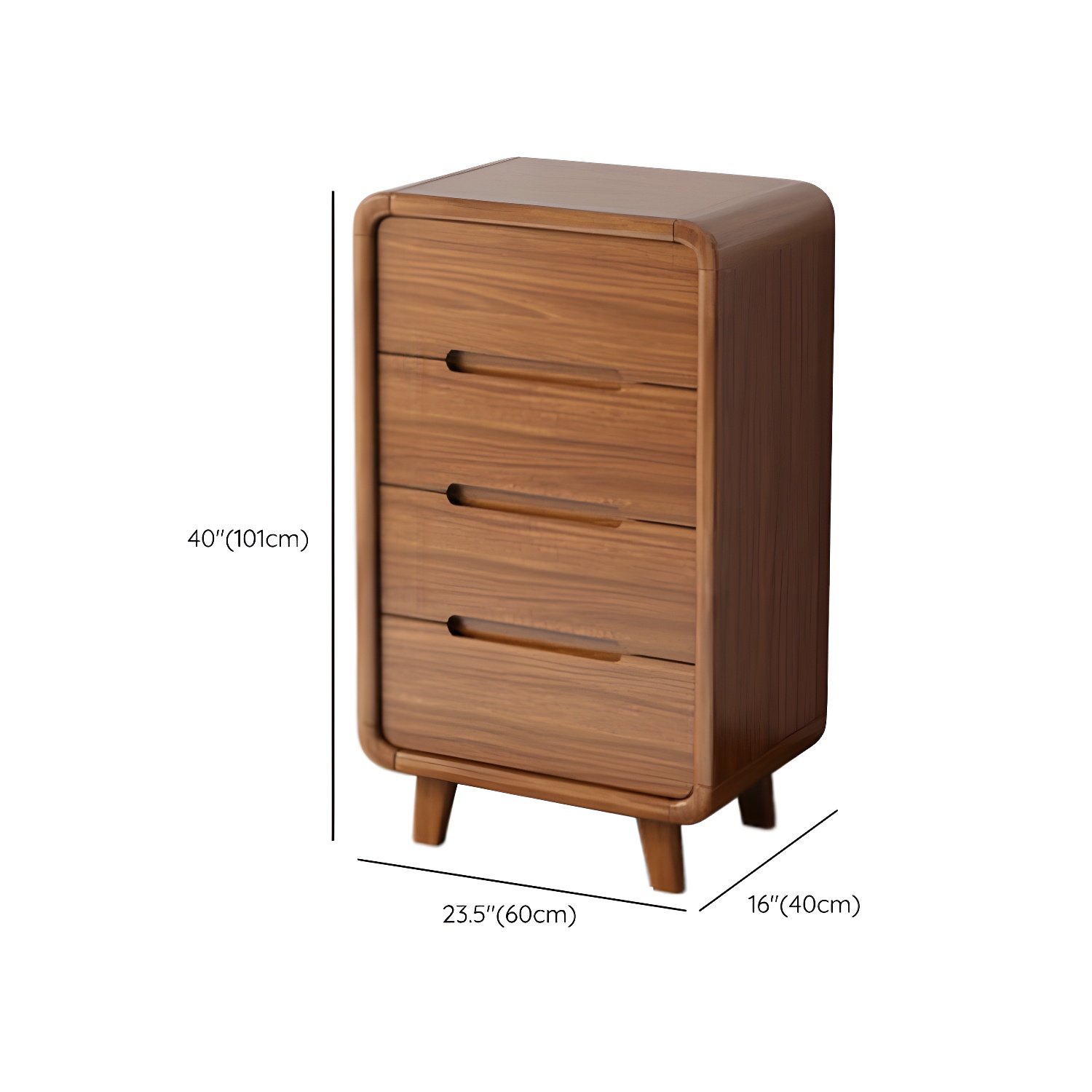 Modern Solid Wood Dresser with Narrow Profile and Drawers in Natural Finish - image 21