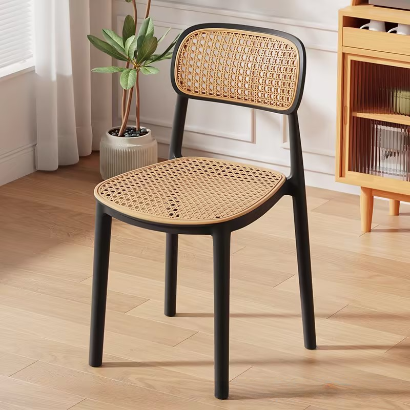 Contemporary Side Chair with Uncovered Back, Cocoa/Sage/Wood Grain Synthetic Legs