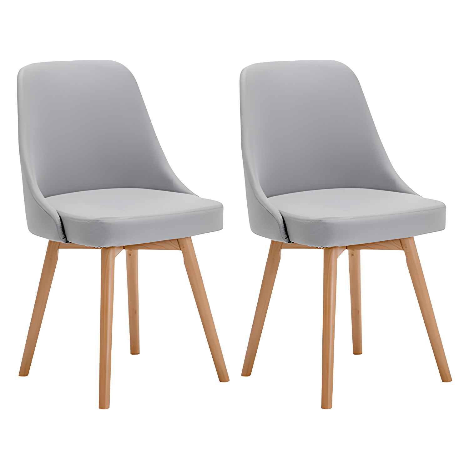 Upholstered Armless Dining Chairs Scandinavian Side Dining Chairs with Wood Legs - image 6