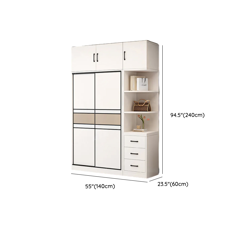White Modish Manufactured Wood Independent Armoire Cabinet with Soft Close Drawer, Soft Close Door, and Interior Shelves - image 13