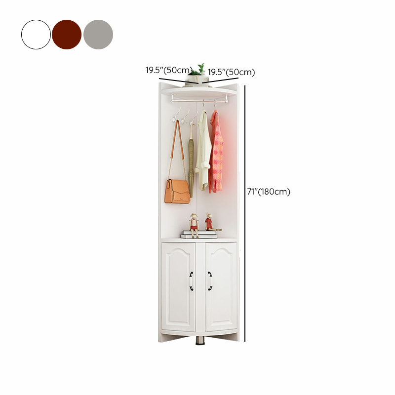 Scandinavian Wood Corner Accent Cabinet with 1 Cabinet and Opening Shelves for Room - image 13
