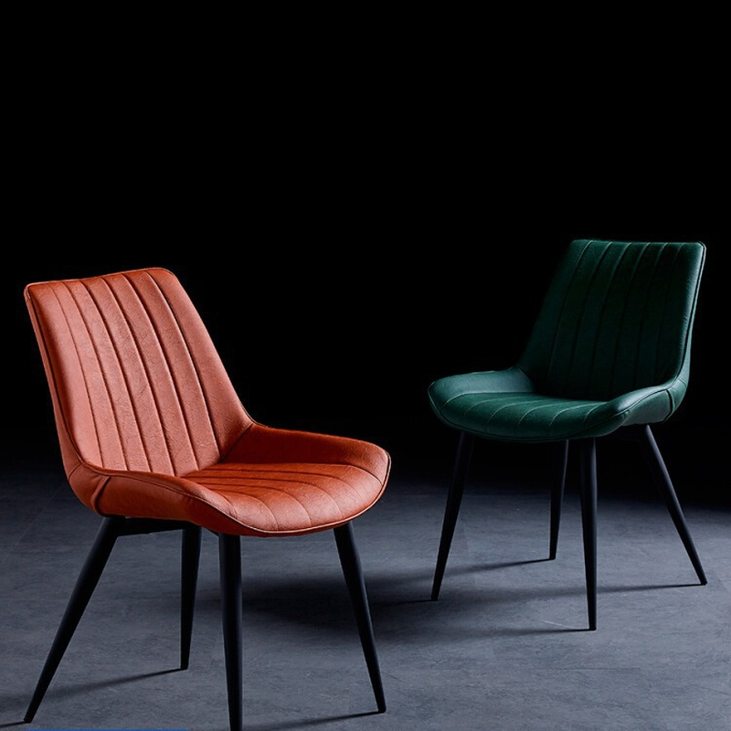 Outlined Faux Leather Upholstered Reliable Side Chair with Metal 4 Legs for Restaurant - image 36