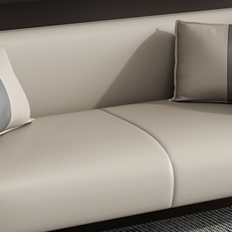 Contemporary Faux Leather Tuxedo Sofa with Water Resistant Design and Foam Seat Cushions - image 13