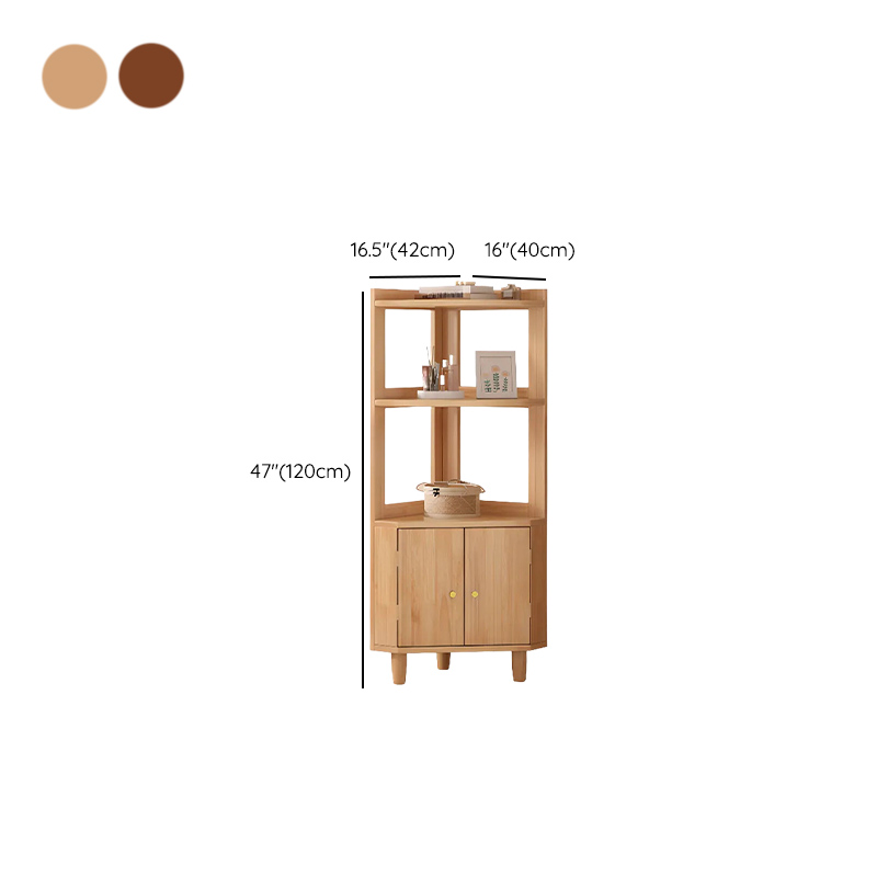 Art Deco Lumber Accent Cabinet Wood Color/Sepia Nook with Storage Cabinet, Pull Knobs and 5 Exterior Shelves/4 Exterior Shelves/3 Exterior Shelves - image 10