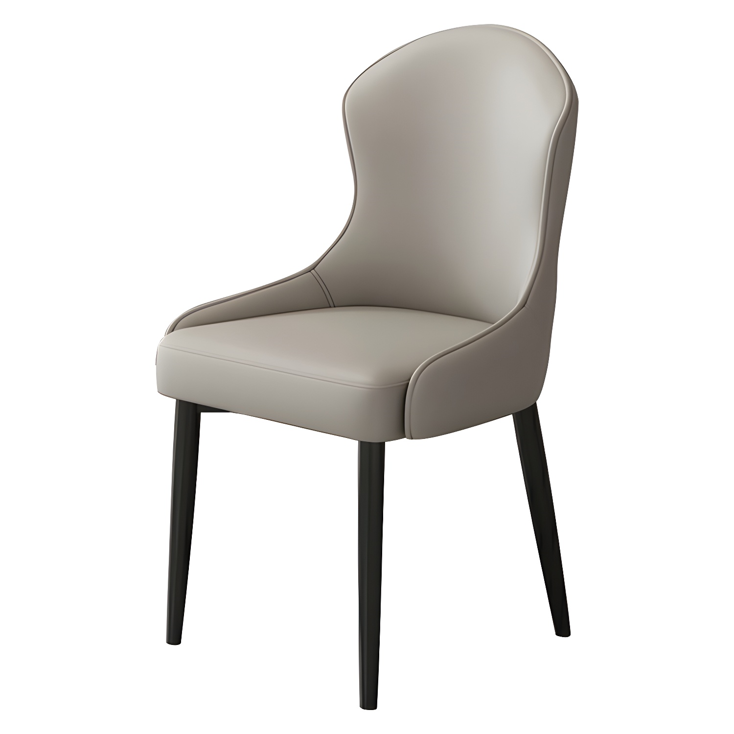 Wingback Faux Leather Side Chair with Metal Legs and Upholstered Seat for Kitchen & Dining - image 8
