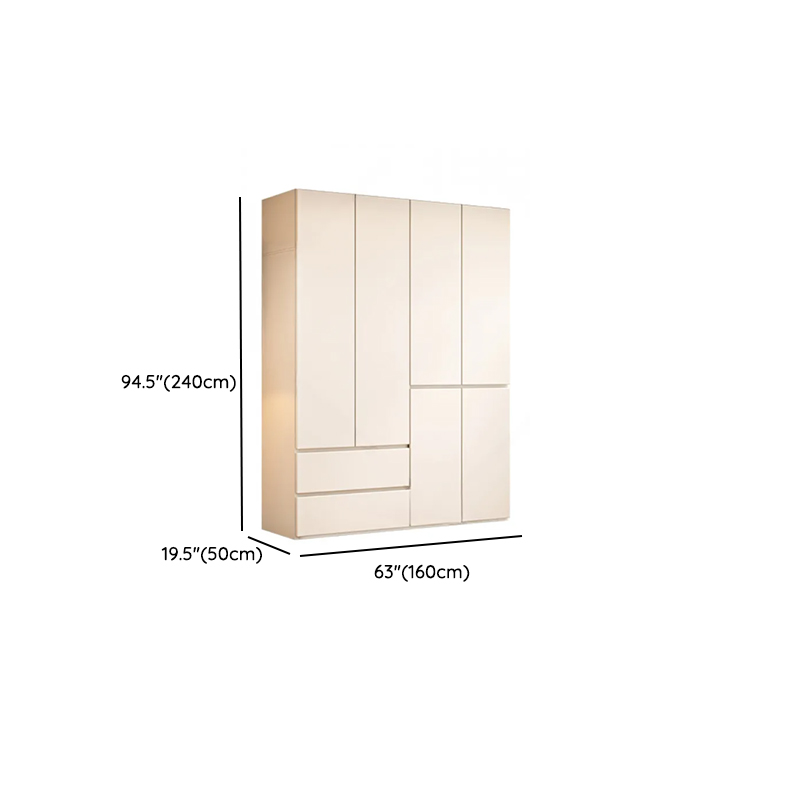 White Minimalist Wooden Independent Wardrobe Closet with 2 Drawers, Soft Close Door, and Interior Shelves - image 15