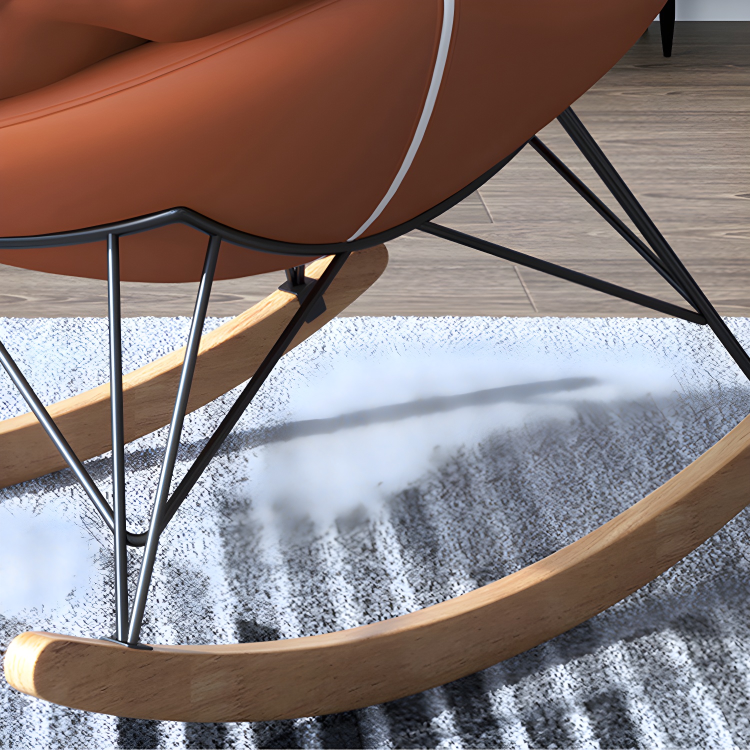 Contemporary Rocking Chair Solid Wood Rocker Chair with Removable Cushions - image 13