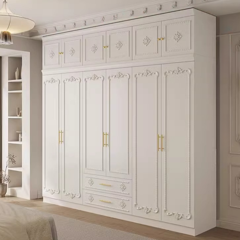 White Simple Timber Wardrobe Closet Soft Close Drawer Soft Close Door Interior Shelves - image 3