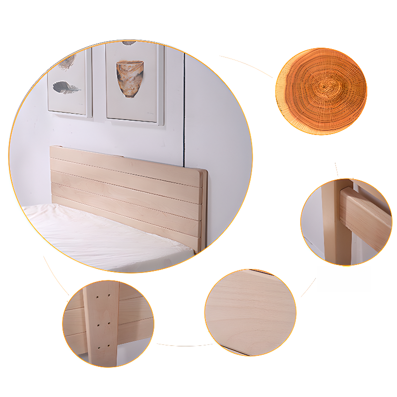 Scandinavian No Distressing Standard（36-55“） King(76"W x 80"L)/Queen(60"W x 80"L)/Full(54"W x 75"L) Beech Wood Panel/Slat Headboard, Solid Wood - image 4