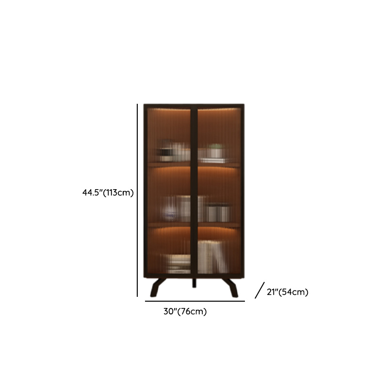 Simple Corner Accent Cabinet with Closet, Laminate, Glazed Door, and Brown Top - image 11