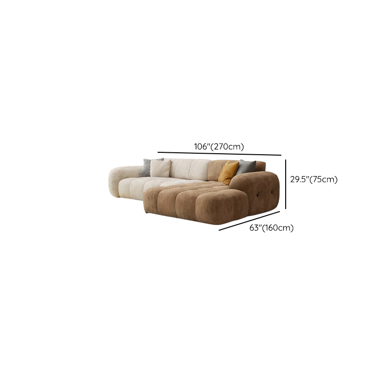 Channel Back L-Shape/Straight Right Hand Facing/Horizontal Sofa Recliner/Sofa Couch in Brown/Beige with Concealed Support & Pine Wood Frame for Living Room - image 23