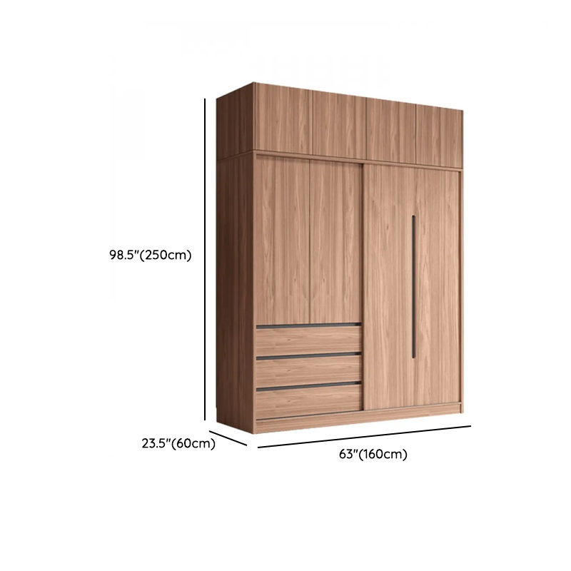 Modern Simple Style Sand Manufactured Wood Self-supporting Wardrobe with Soft Close Drawer, Interior Shelves & Soft Close Door - image 22
