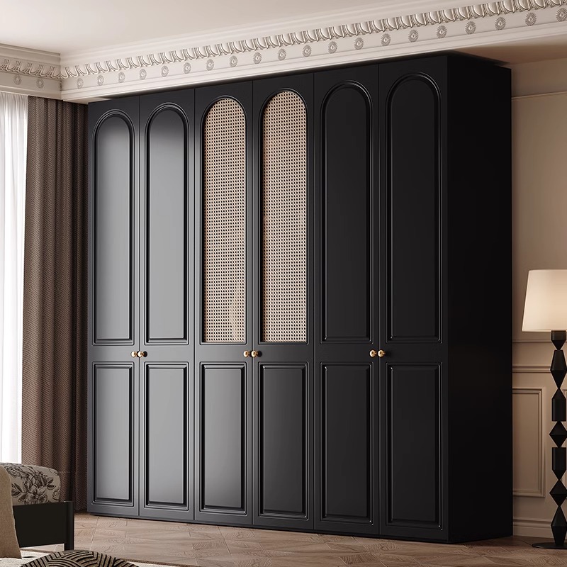 Modish Wood Independent Wardrobe Armoire with Compartments, Soft Close Door, and Interior Shelves