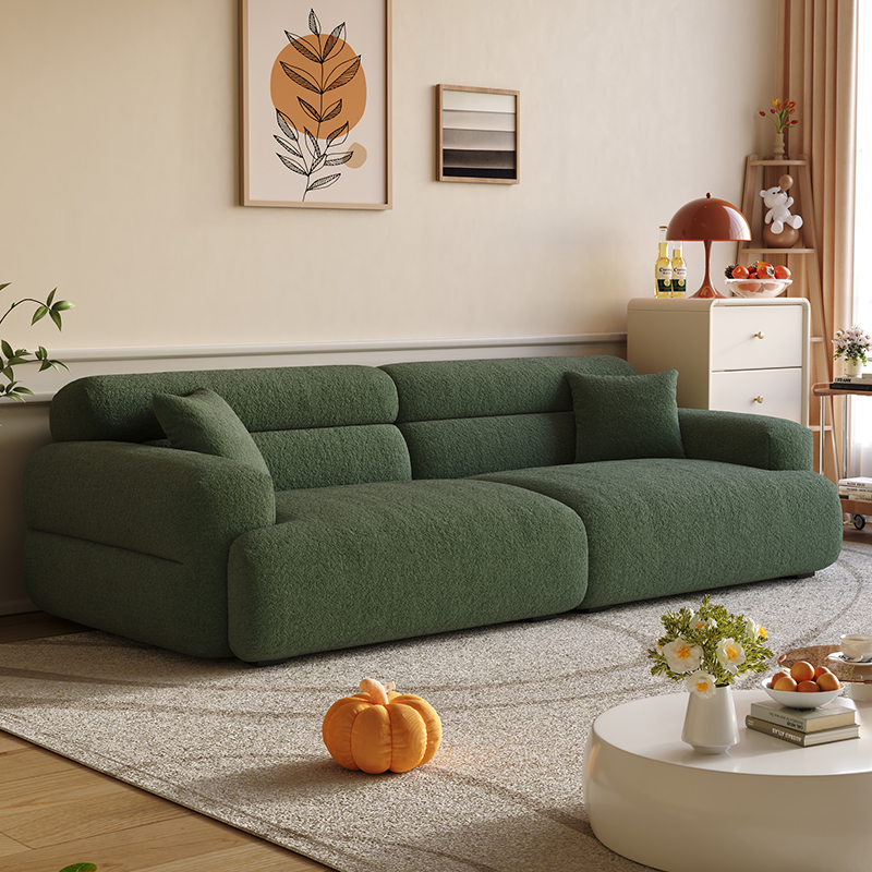 Modish Solid Color Stain Resistant Standard Sofa in Black/Light Gray/Coffee with 2 Pillows, Available in 4-seater/5 Person/3-seater - image 5