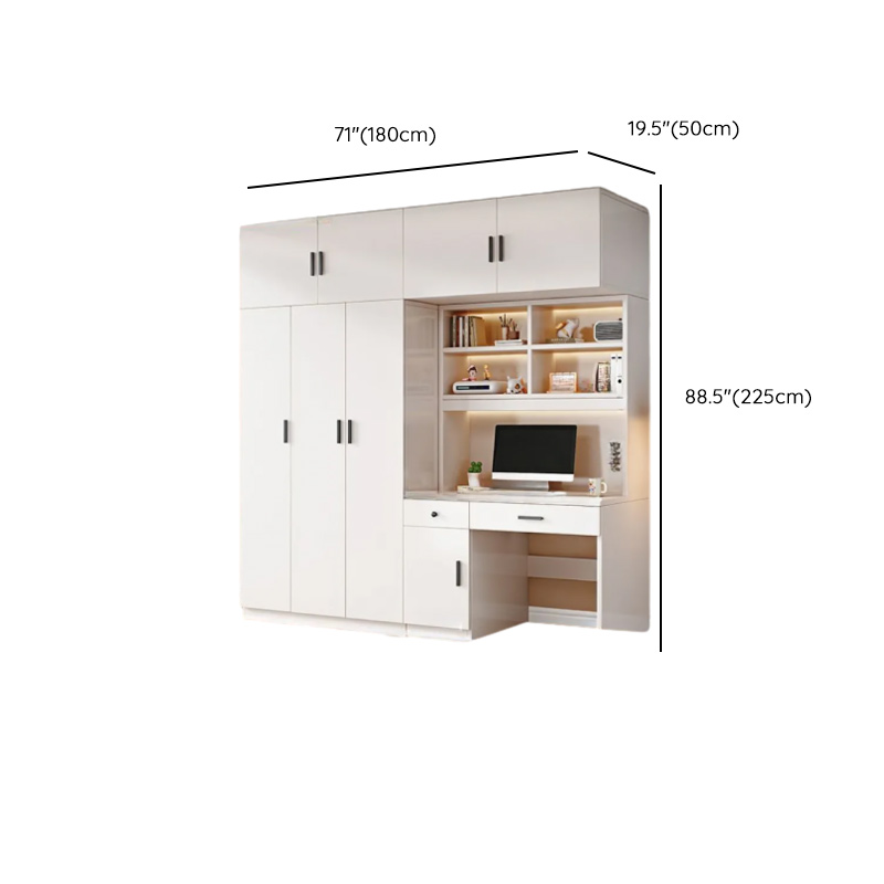 White Contemporary Laminate Almirah with Soft Close Drawer, Soft Close Door, Interior Shelves, and Clothing Rod - image 10