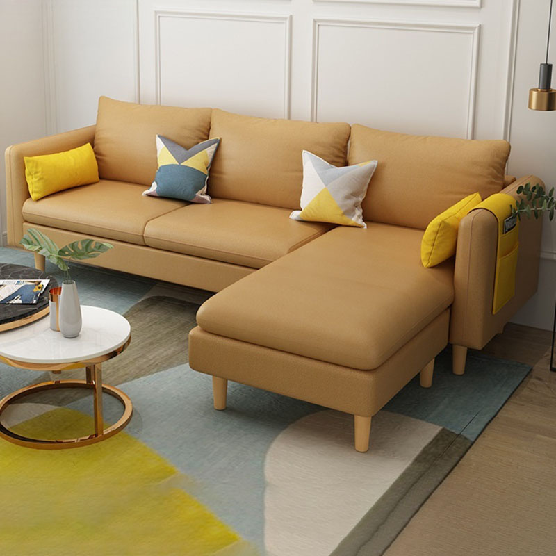 Modern Simple Style L-Shape Natural Wood Reversible Corner Sectional for Living Space - image 12