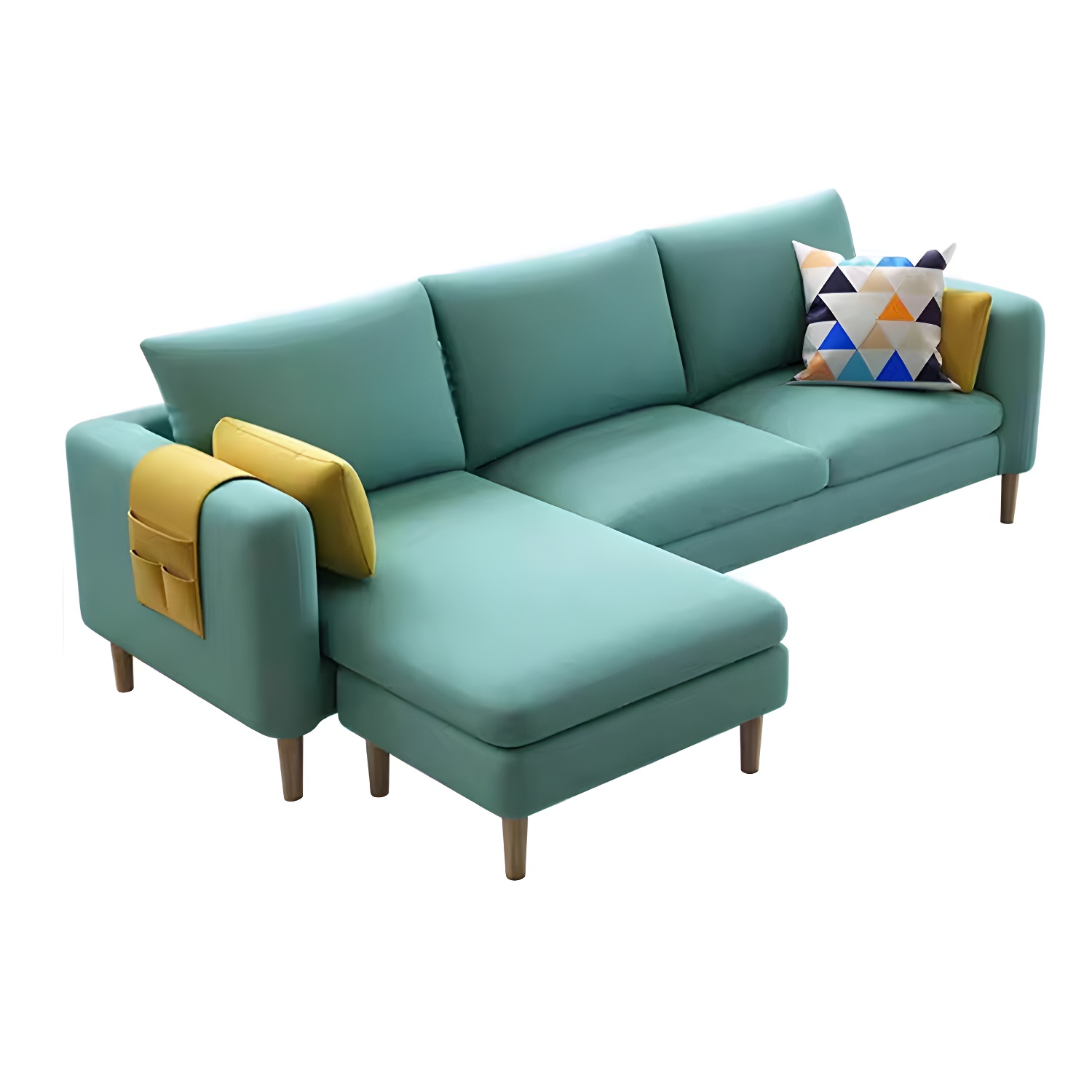 79.5" W L-Shaped Sectional Sofa with Square Arm and Bolster Pillows - image 20