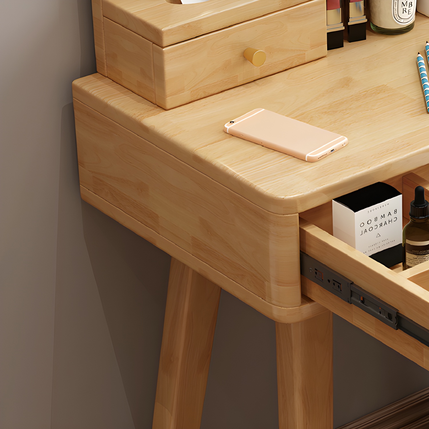 Traditions Dressing Table Bedroom Solid Wood with Drawer Mirror Make-up Vanity - image 13