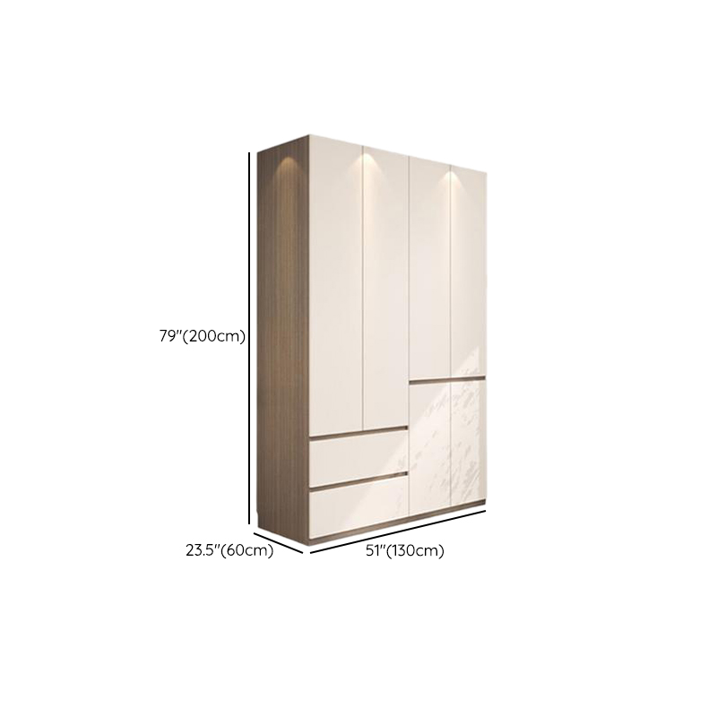 Beige Modish Armoire Cabinet in Manufactured Wood with Soft Close Drawer, Soft Close Door, Interior Shelves, and Clothing Rod - image 27