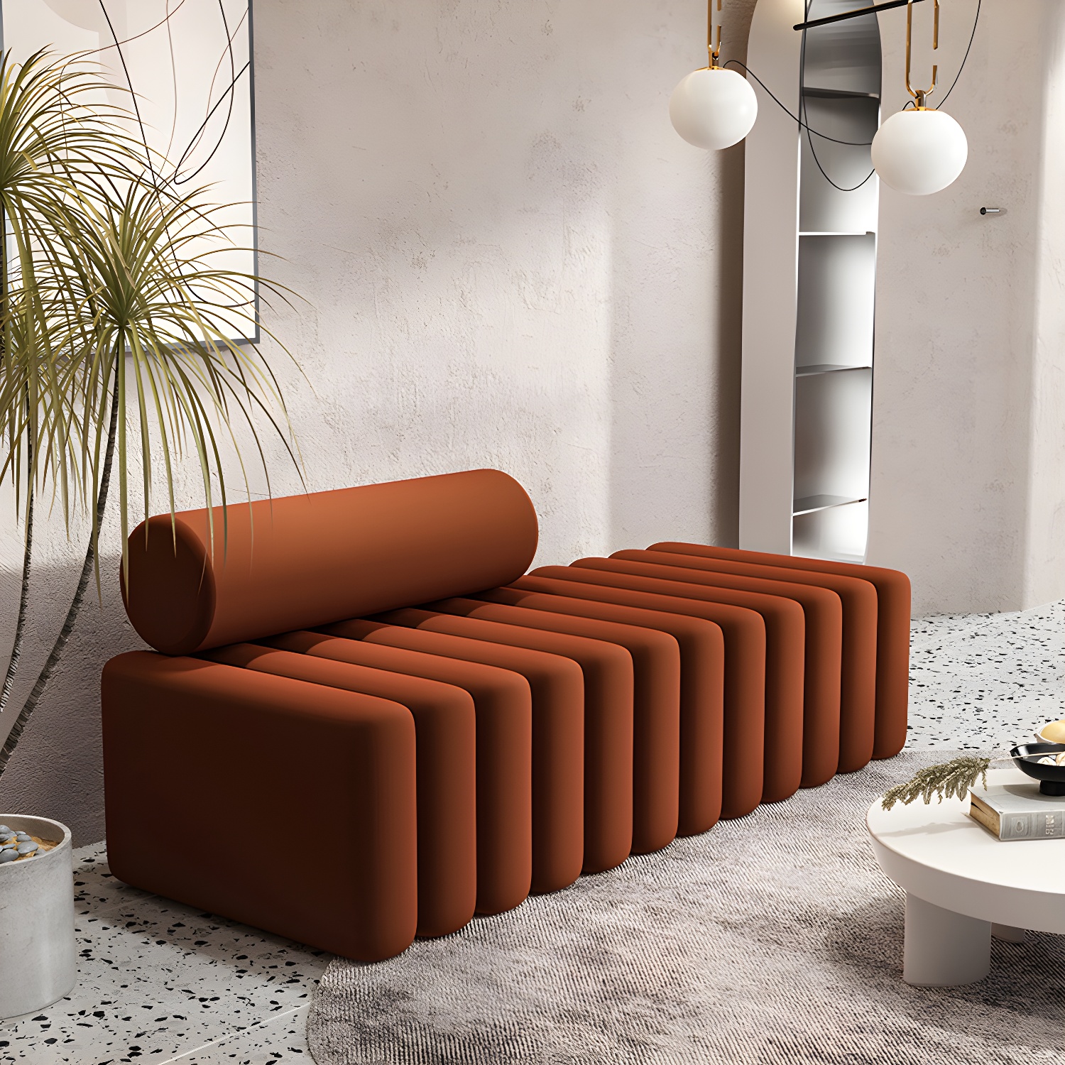 Velvet Contemporary Standard Sofa Armless Sofa for Living Room, Apartment - image 3