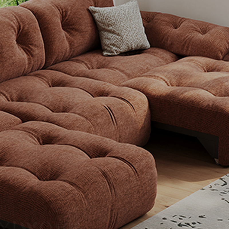 Standard/Single Sofa in Soft-pile Fabric, Amber Color with 1 Pillow - image 3