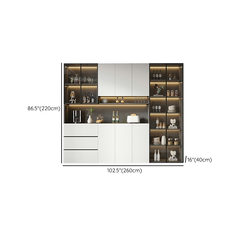 White Modern Buffet Cabinet with Cabinets and Shelves, Full Assembly Needed - image 16