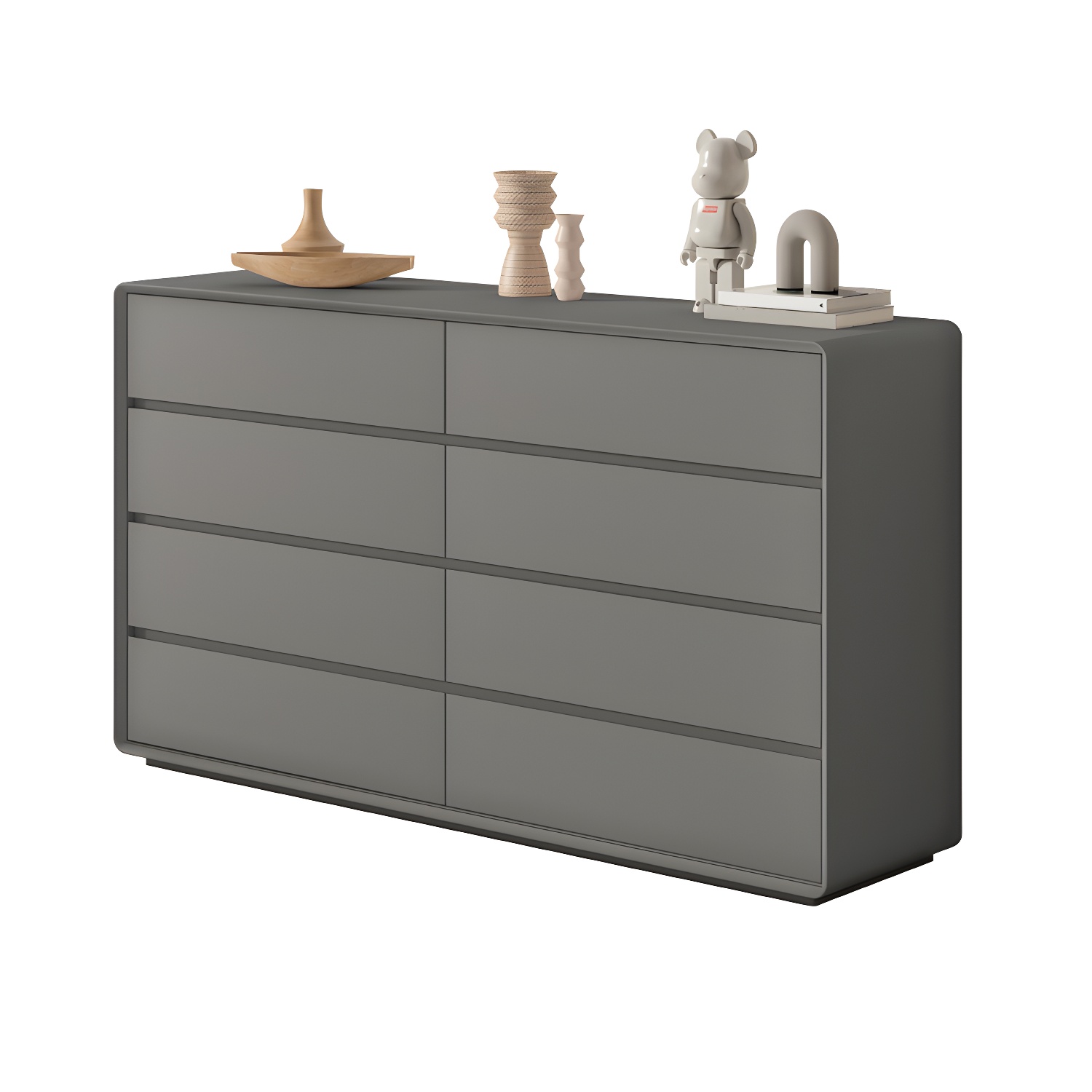 Modern Double Dresser with Drawers - Wood Finish, Horizontal Orientation, No Distressing - image 4