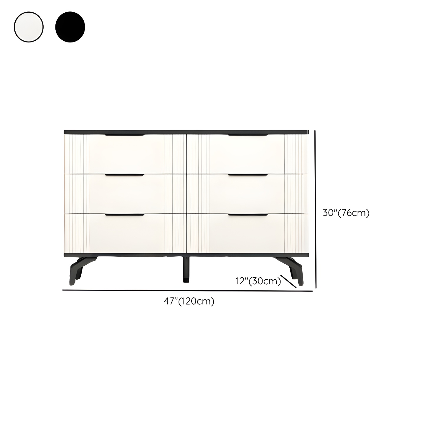 Drawers Included Modern Chest with Stone Countertop and Metal Legs - image 15