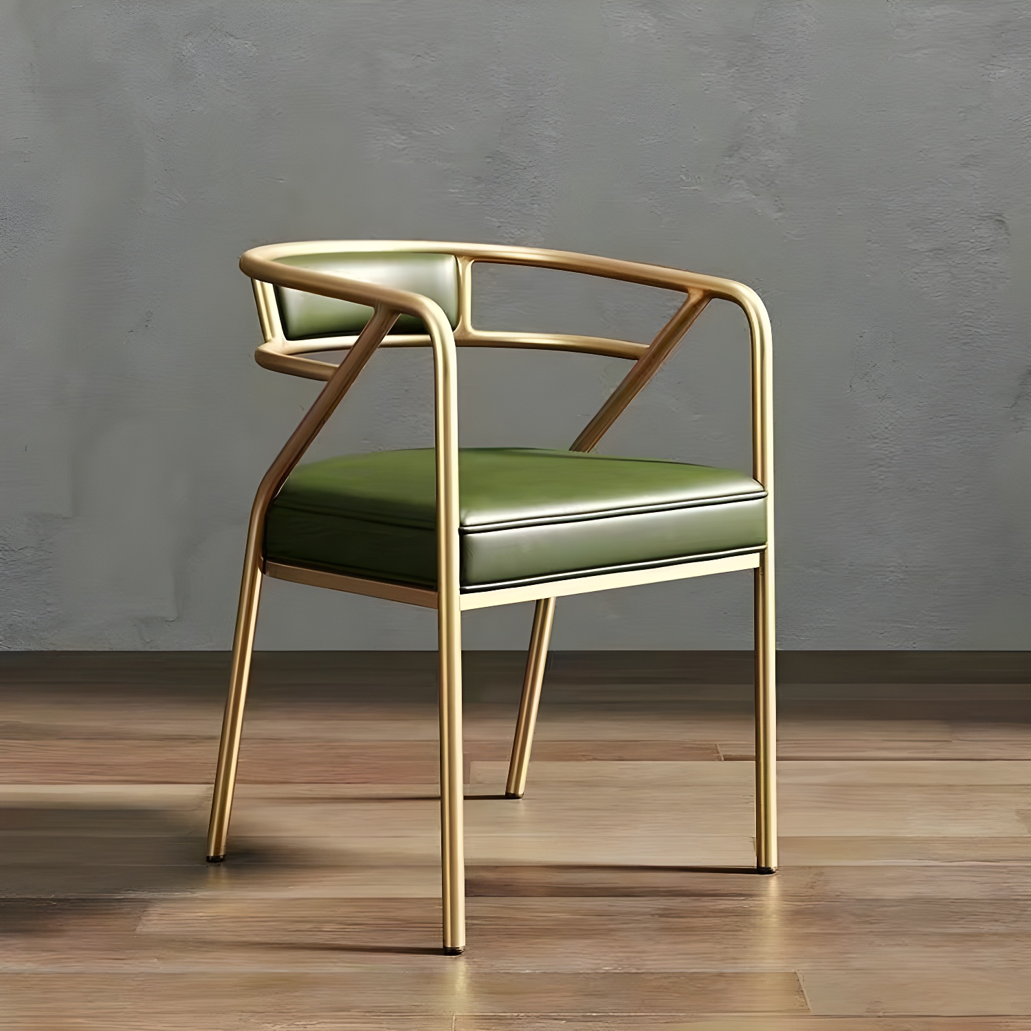 Glam Upholstered Arm Chair with Brass/Gold Legs for Kitchen & Dining - image 6