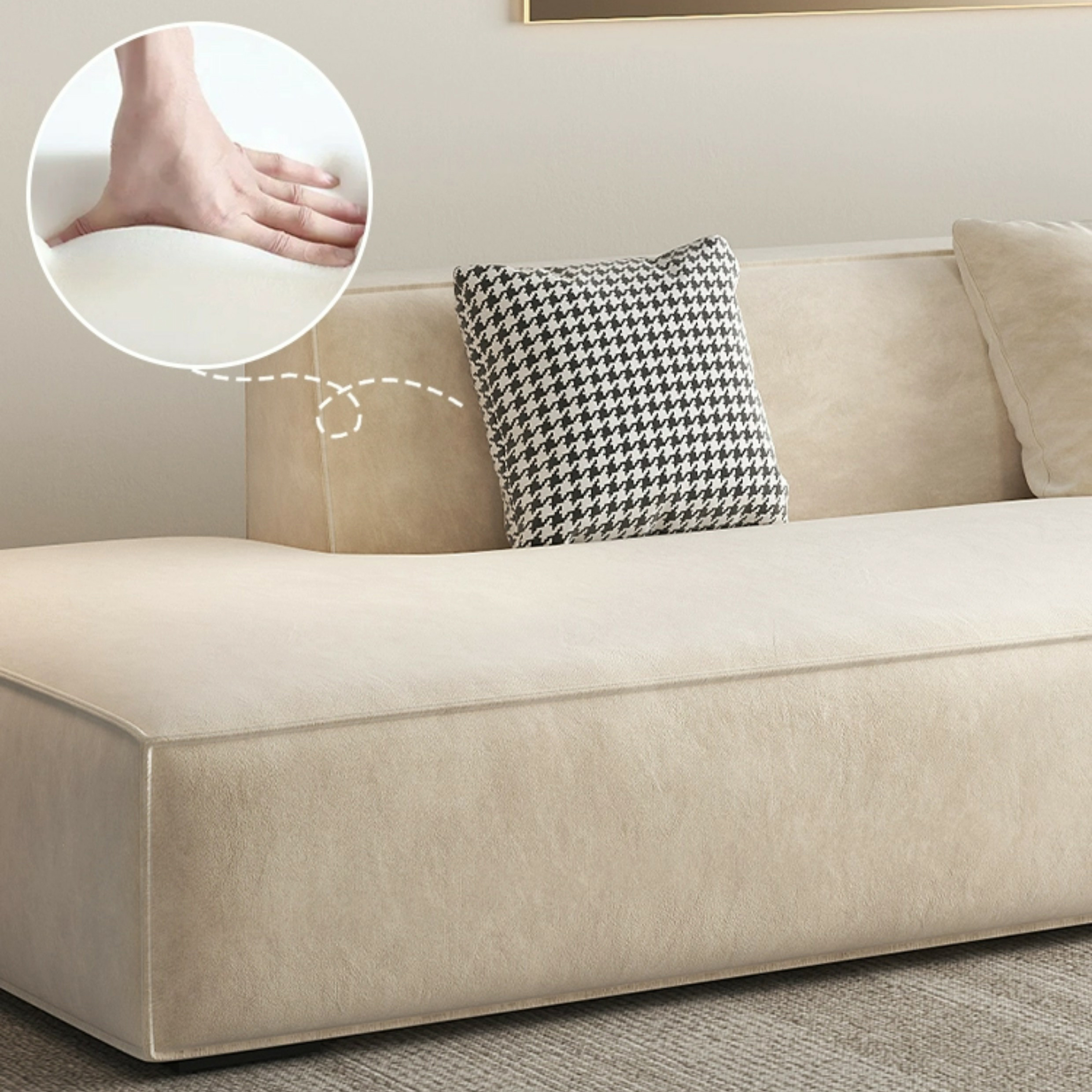 Elegant Sectional with Synthetic Upholstery in Moderate-Gray Tone and Built-in Charging Ports - image 8