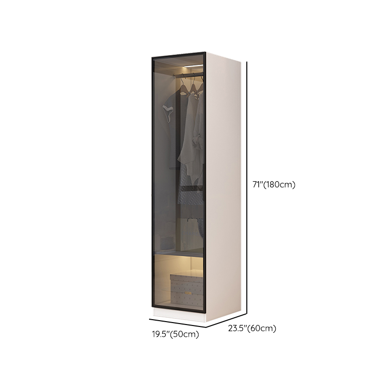 Trendy Vitreous Unfixed Wardrobe Armoire with Soft Close Door, Interior Shelves, Clothing Rod, and Articulated Mechanism - image 11