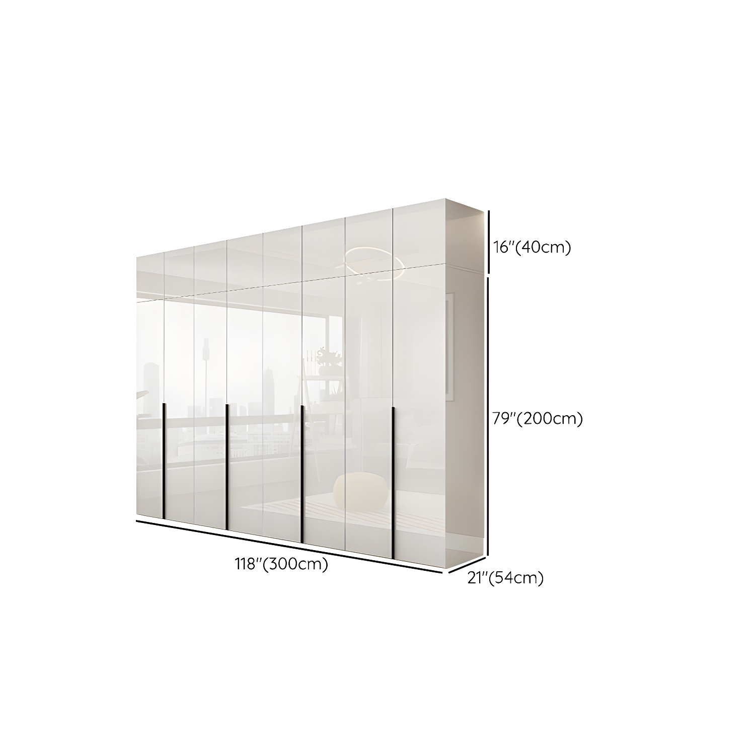 Hinged Wardrobe Armoire with Shelves White Wardrobe Closet for Home - image 30