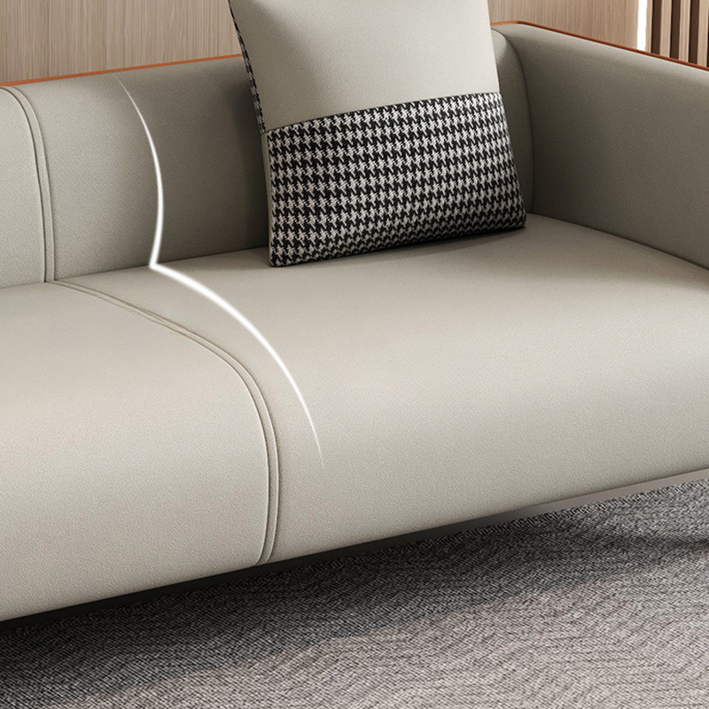 Trendy Solid Color Water Resistant Standard Sofa/Loveseat in Grey/Beige/Amber with Arm, Seats 3/2 People, and 2 Pillows - image 16