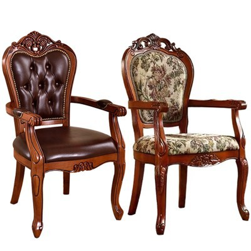 Modern Simple Style Queen Anne Upholstered Arm Chair with Arms, Walnut Timber Legs - image 14