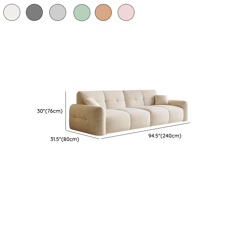Modish Solid Color Stain Resistant Standard Sofa in Grey/Rose/Emerald Green with 4-seater/5 Person/6-Seater and 2 Pillows - image 13