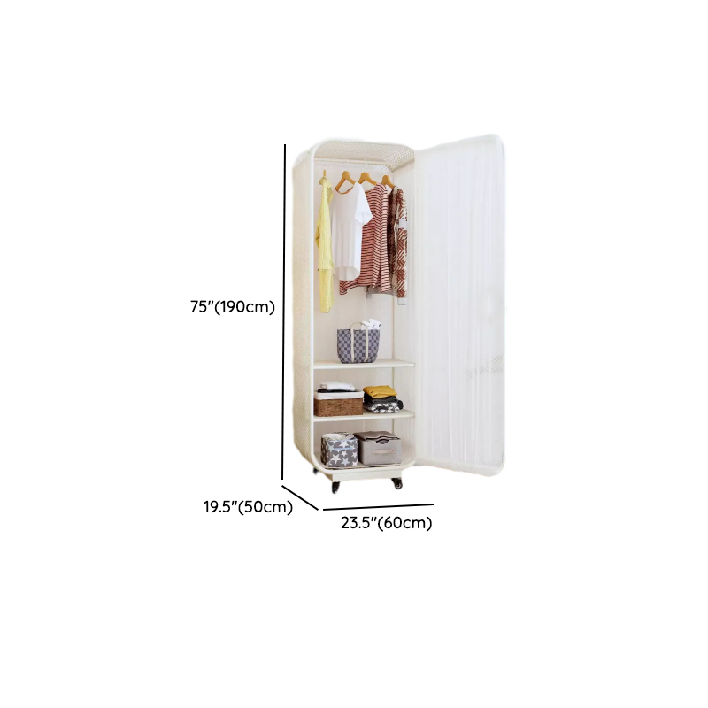 White Modish Alloy Cabinet Armoire with Interior Shelves and Clothing Rod - image 10