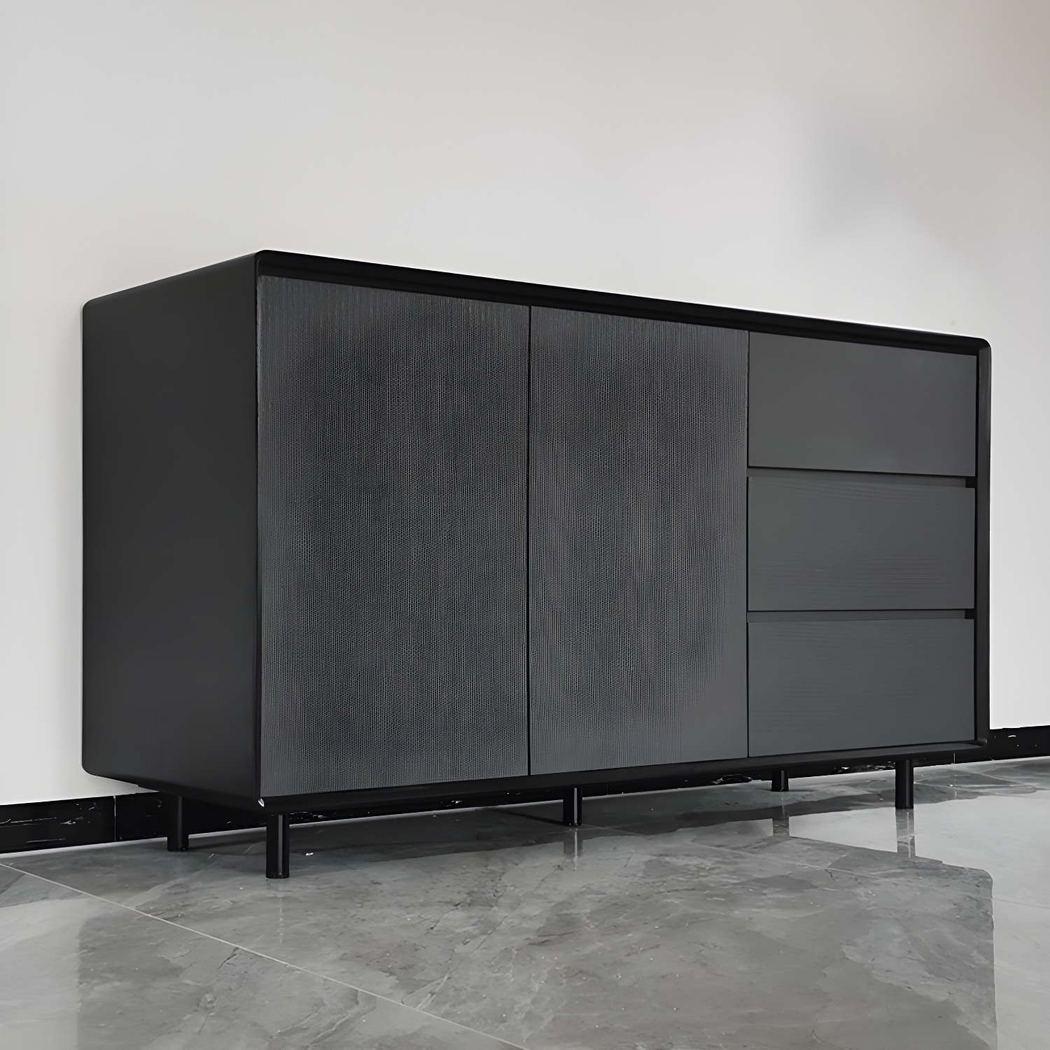 Wood Buffet Table Contemporary Style Side Board with Cabinets and Drawers - image 19