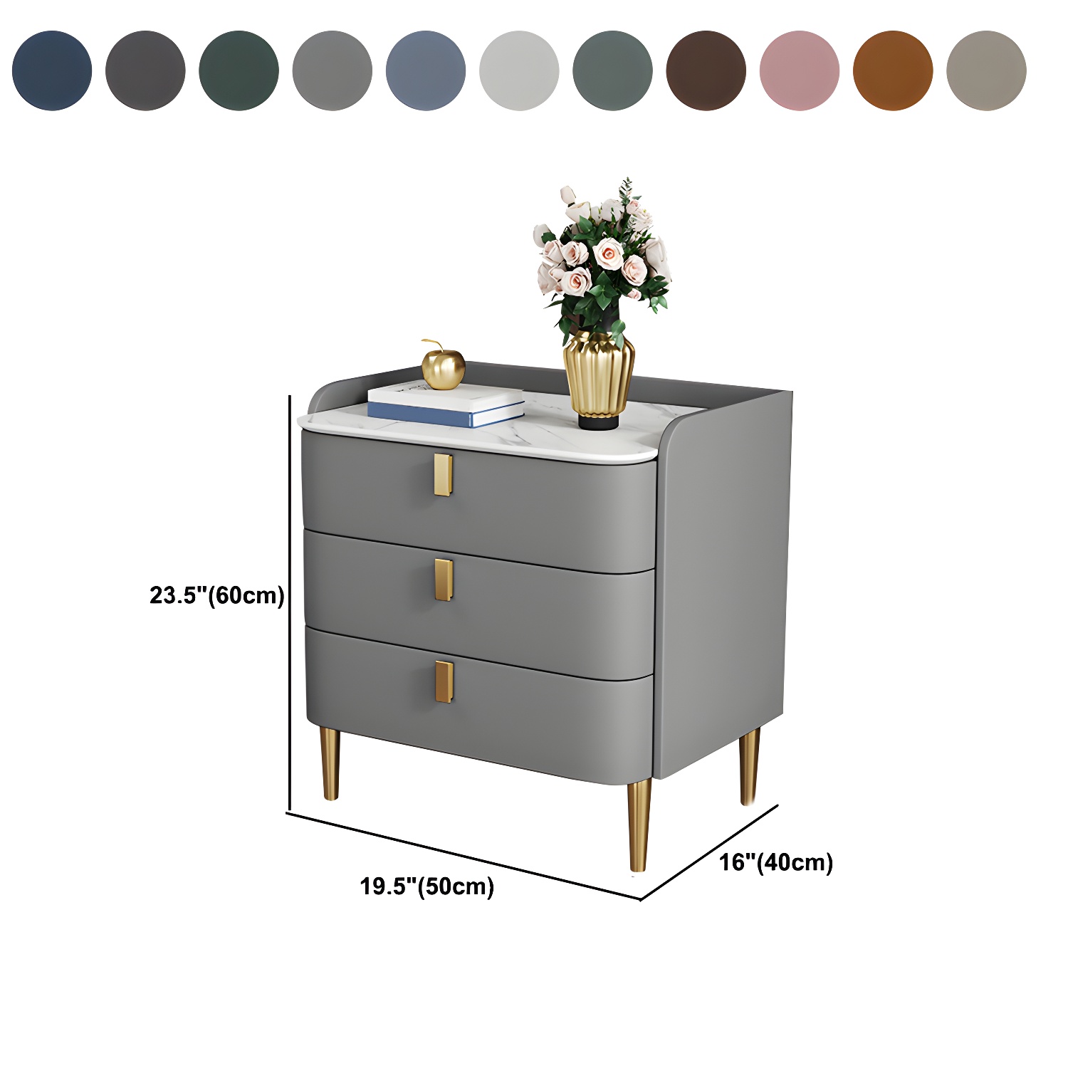 Contemporary Drawer Storage Bed Nightstand Wooden Night Table for Bedroom - image 19