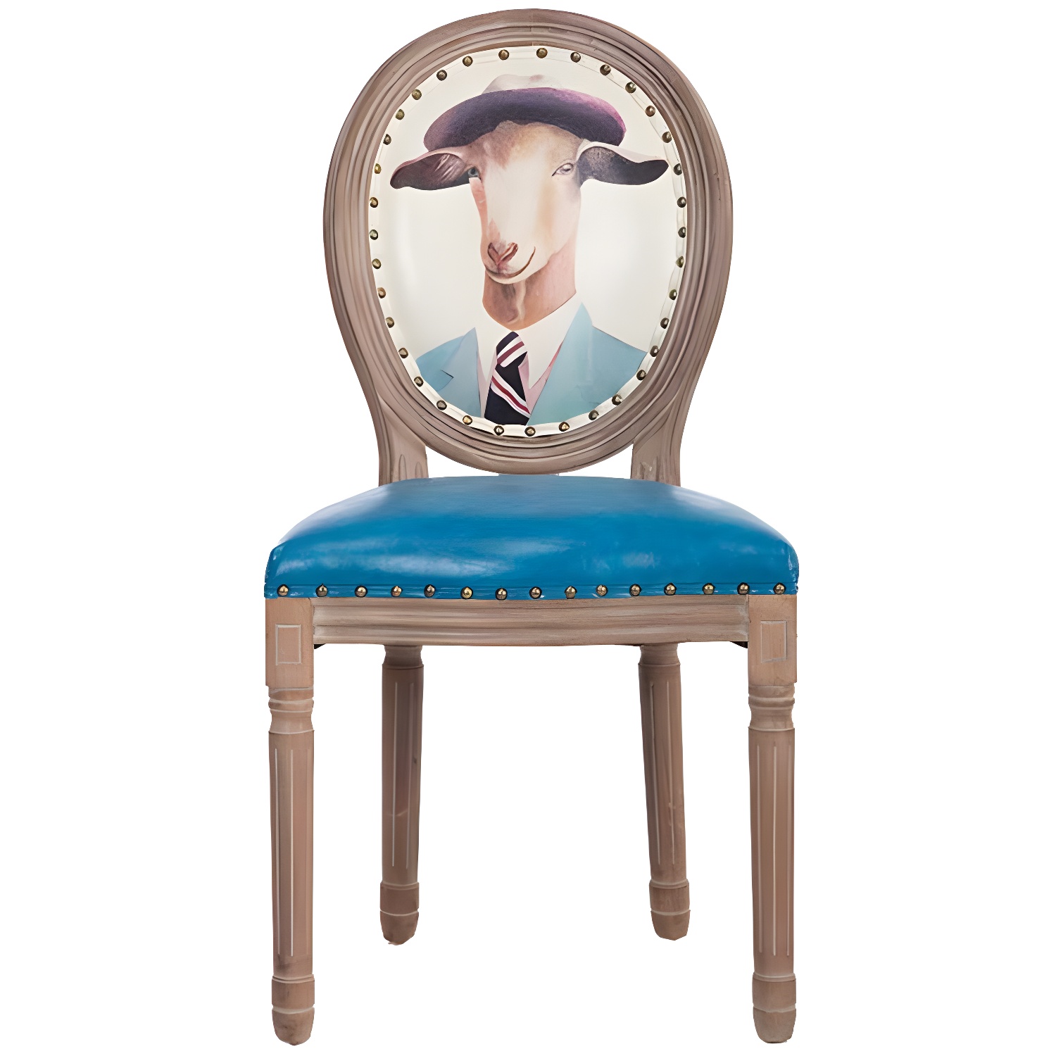 Solid Wood Country Style Dining Room Chair Matte Finish King Louis Back Side Chair - image 3