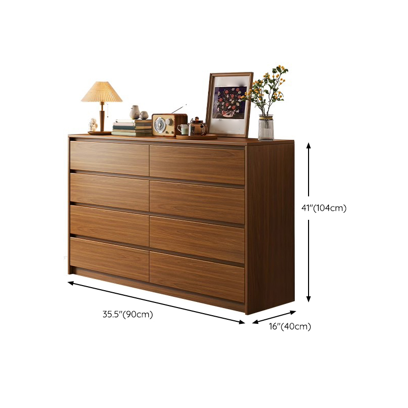 Elegant Brown Wood Double Dresser with Drawers, Modern Style - image 16