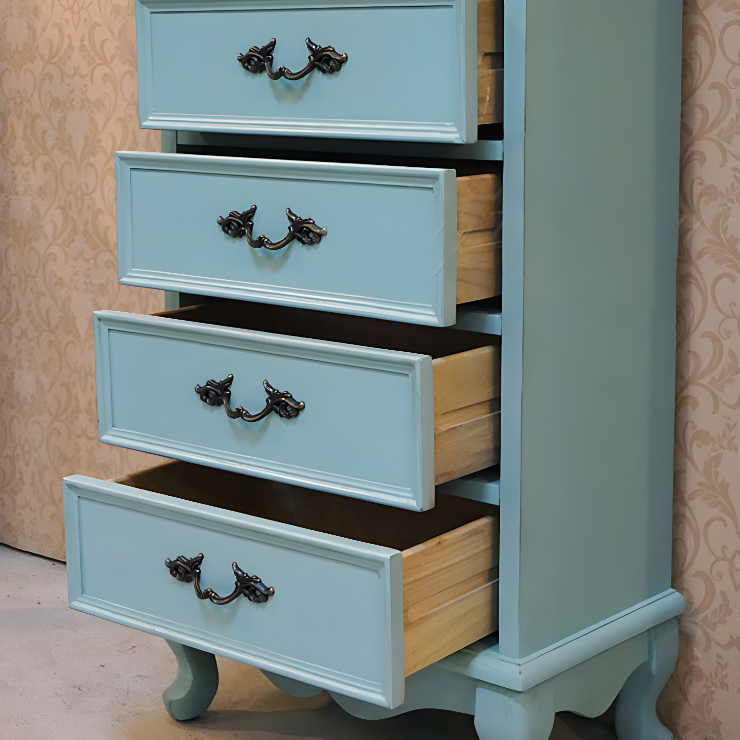Bedroom Storage Chest Wooden Nautical Vertical Chest with Drawers - image 22