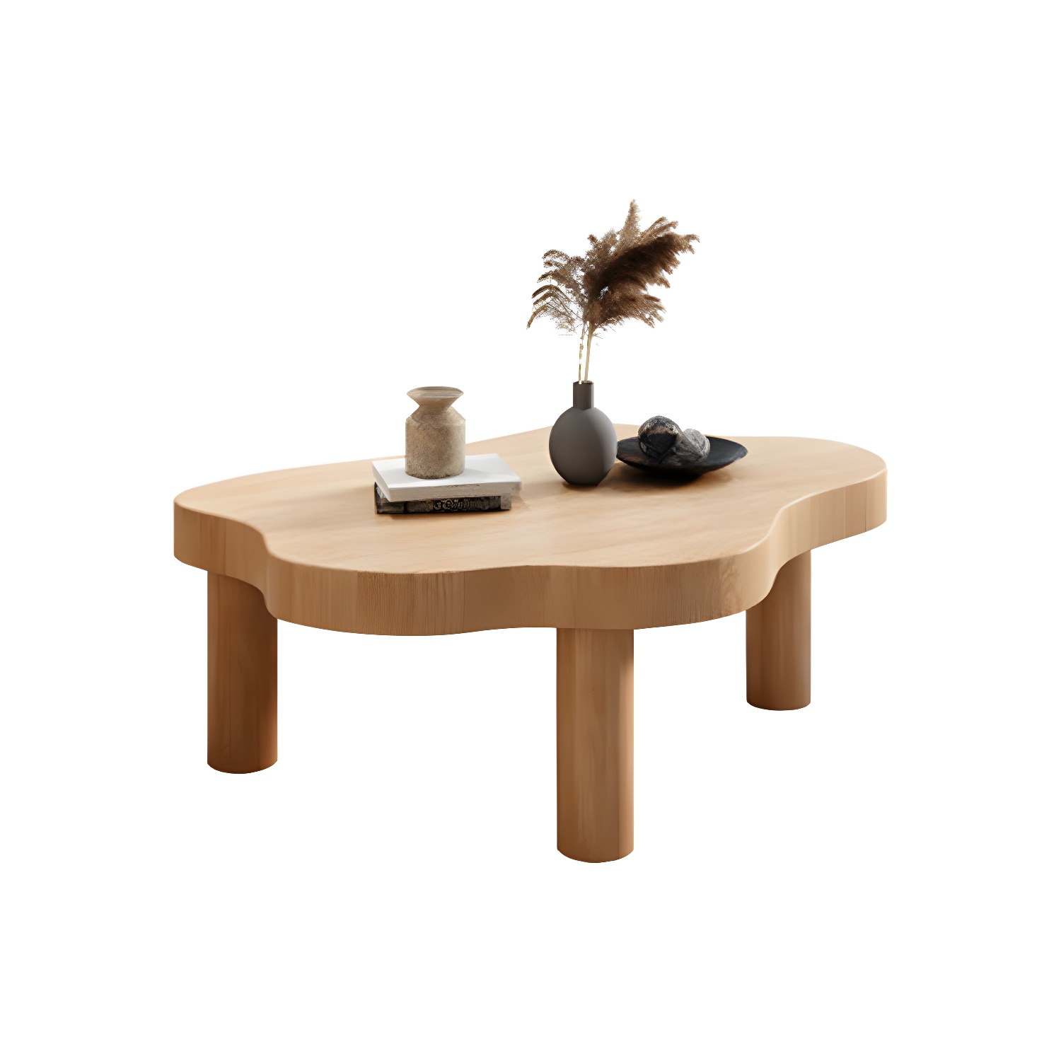 Contemporary 3 Legs Coffee Table Wood Cloud Shaped Cocktail Table - image 7